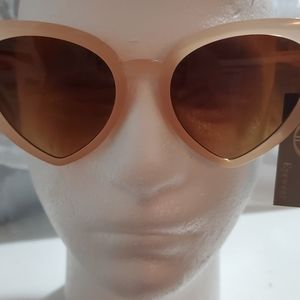 Golden Bridge  heart shaped sun glasses, Nude. NWT.